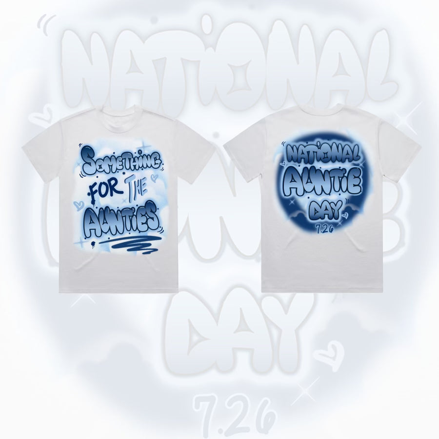 NATIONAL AUNTIE DAY AIR BRUSH BUBBLE TEE